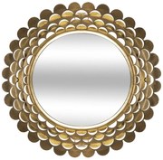 Lustro glamour złote, metalowa rama, Ø 91 cm