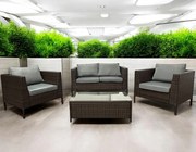 Zestaw mebli do ogrodu Breza NM-07, kolor brązowy, poduszki szare