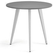 Stolik kawowy PRIMO VIBE, średnica 80 cm, biała podstawa, grafit