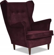 Fotel Uszak CIEMNY fiolet wrzos tkanin hydrofobowa