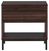 Ciemnobrązowa szafka nocna z blatem w dekorze orzecha Celine – Støraa