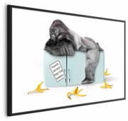 Plakat Głodny goryl 30x21 cm z ramą czarną bez marginesu ARTGEIST B