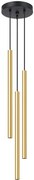 Potrójna Lampa Wisząca Tuba Złoty Połysk K3-M74