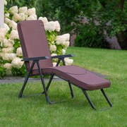 Leżak ogrodowy z podnóżkiem Modena Black Edition kwadrat H047-04PB PATIO