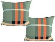 Zestaw 2 sztuk dekoracyjnych poszewek na poduszki z mikrofibry PLAIDORY 45x45 cm, zielony