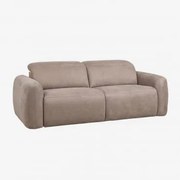 Sofa Dwuosobowa Rozkładana I Elektryczna Tapicerowana Peggy Brązowa Szenila Pszeniczna - Sklum