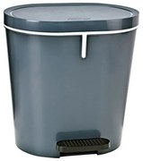 Denox Pedałowy kosz na śmieci 8 l, owalny, antracytowy, 8 l