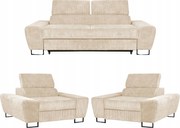 Zestaw mebli wypoczynkowych salonu Savio Sofa 2os fotele beż Family Meble
