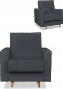 Fotel z pojemnikiem Rene szary ciemny Family Meble