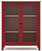 Czerwono-naturalna witryna z drewna sosnowego 90x110 cm Misti – Marckeric