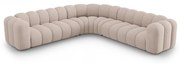 Beżowy narożnik modułowy z tkaniny szenilowej Lupine – Micadoni