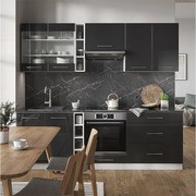 Szafki kuchenne antracytowy wysoki połysk/biały 235x46x81.6 fame-line