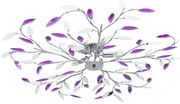 Fioletowa lampa sufitowa z akrylowymi zdobieniami - 4X EX217 E6-T53