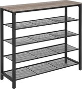 Regał na buty 100x30x92,5 cm biały czarny Indestic