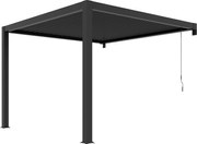 Pergola przyścienna bioklimatyczna aluminiowa z regulowanymi lamelami 9,36 m² - Antracytowa - SERADO