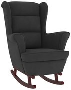 Czarny klasyczny fotel bujany do salonu H6-S33