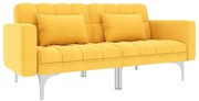 Rozkładana żółta kanapa z poduszkami L7-C27