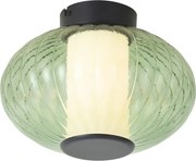 Designerska lampa sufitowa czarna 28 cm z zielonym szkłem, zintegrowany LED, 3-stopniowo ściemnialna - Margherite