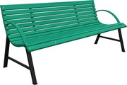 Zielona ławka z oparciem do ogrodu 150 cm  T5-G82