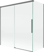 Mexen Rox parawan nawannowy 2-skrzydłowy rozsuwany 150 + 70 x 150 cm, transparent, gun metal - 8C9-150-070-95-00