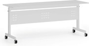 Mobilny stół PRIMO MOBI, 180x60 cm, biała podstawa, biały