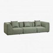 Sofa Modułowa Tapicerowana Cardea 3-częściowa Bouclé Salvia Zieleń - Sklum