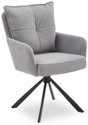 Szary fotel obrotowy sztruksowy - Herry
