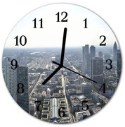 Zegar ścienny okrągły Miasto budynki