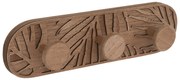 Drewniany wieszak ALI z trzema haczykami, 38 x 10 cm