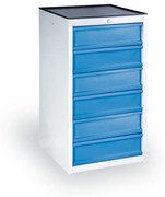 Kontener dostawny z szufladami na narzędzia GD, 6 szuflad, 1100 x 570 x 590 mm, niebieski