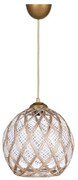 Biało-beżowa lampa wisząca z tekstylnym kloszem ø 22 cm – Opviq lights