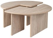 Stolik kawowy LUVIA – dekor marmurowy, beżowy