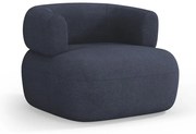 Ciemnoniebieski fotel z materiału bouclé Jenny – Micadoni Home