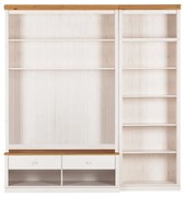Biały zestaw pod TV z litego drewna sosnowego 214x223 cm Anita – Støraa