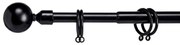 Czarny metalowy karnisz VALANCE GLOBE 120-210 cm