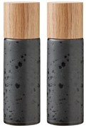 Czarny zestaw młynków do pieprzu i soli 2 szt. ceramiczny Gastro Black – Bitz