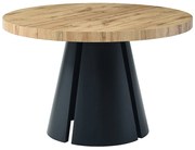 Stół do jadalni rozkładany dla 4 do 12 osób z MDF i czarnego metalu - Naturalny jasny - JARELIA