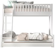 Białe piętrowe łóżko dziecięce z litego drewna sosnowego ze schowkiem 140x200/90x200 cm SCOTT – Vipack