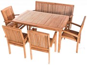 Zestaw ogrodowy tekowy HARMONY 1 + 4 + 1