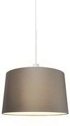 Nowoczesna lampa wisząca biała z abażurem 45 cm taupe - Combi 1