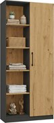 Regał Z Półkami Do Salonu Dąb Artisan + Antracyt C2-C51