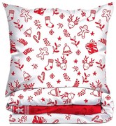 Pościel bawełniana Greno Premium Świąteczna Niespodzianka 140x200 cm wielokolorowa GRENO