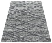 Dywan nowoczesny Pisa 3D Krata szary 60 cm x 110 cm