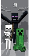 Szary bawełniany ręcznik dziecięcy 70x140 cm Minecraft "Mob Attack" – Jerry Fabrics