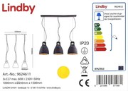 Lindby - Żyrandol na lince IBU 3xE27/60W/230V