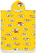 Ponczo plażowe SMILE żółte 80x145 cm