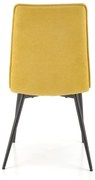 K493 krzesło musztardowy tapicerowane z oparciem stalowa konstrukcja