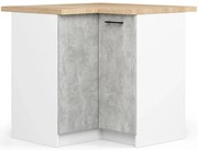 Narożna dolna szafka kuchenna w kolorze betonu H4-S71
