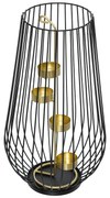 Metalowy świecznik ze złotym detalem, tealight, 45 cm
