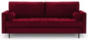 Czerwona aksamitna sofa Milo Casa Santo, 219 cm